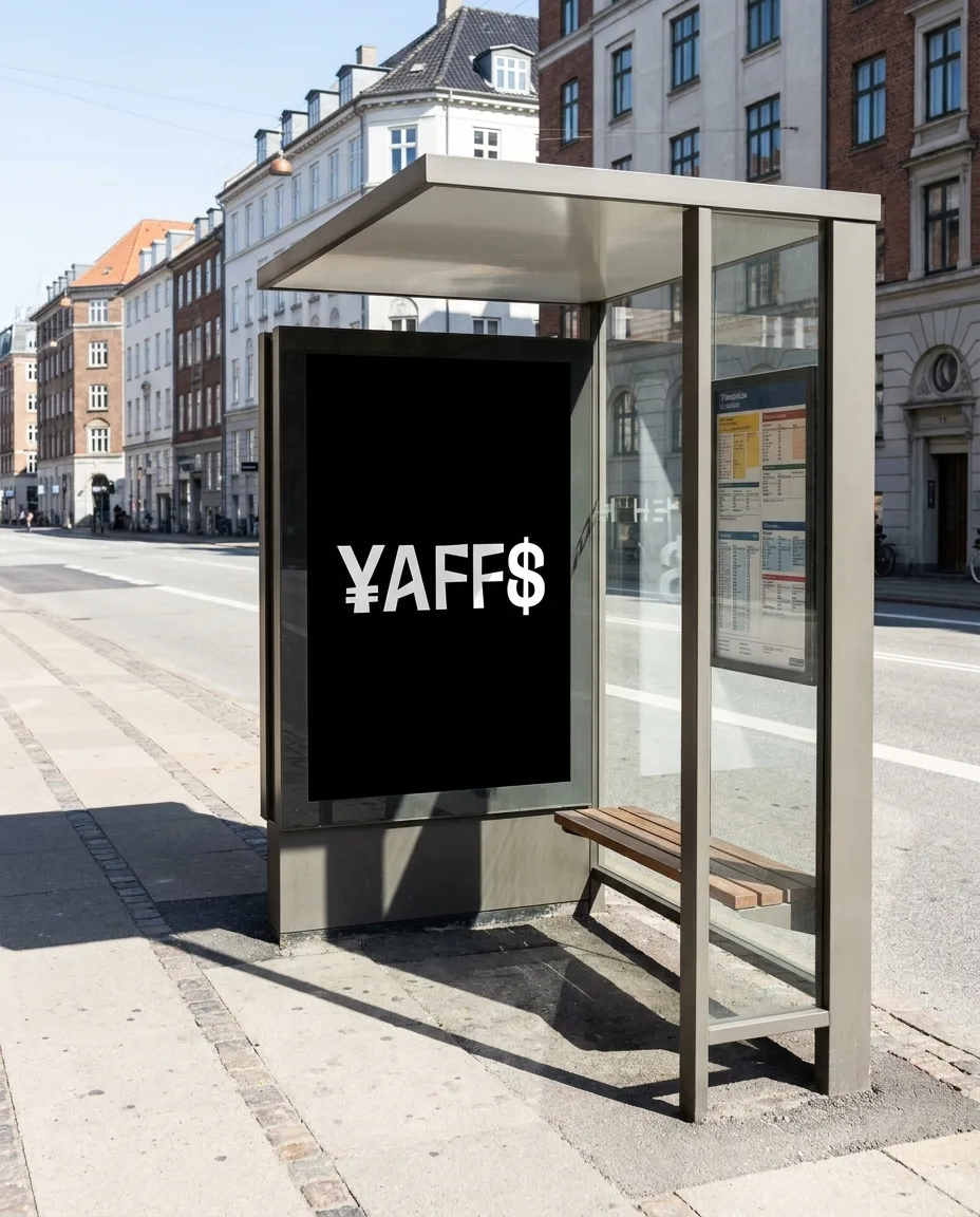 ¥AFF$ bus stop OOH mockup